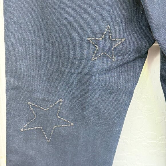 Sundry Womens Denim Jeans Star Embroidery Dark Wash Cropped Size 30 Stylish - Picture 3 of 11